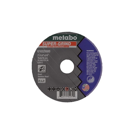 Metabo Grinding Wheel 7" x 1/4" x 5/8"-11 - A36O Super Grind 655610000